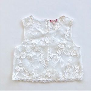 Ruby Bloom Girl lace crop top